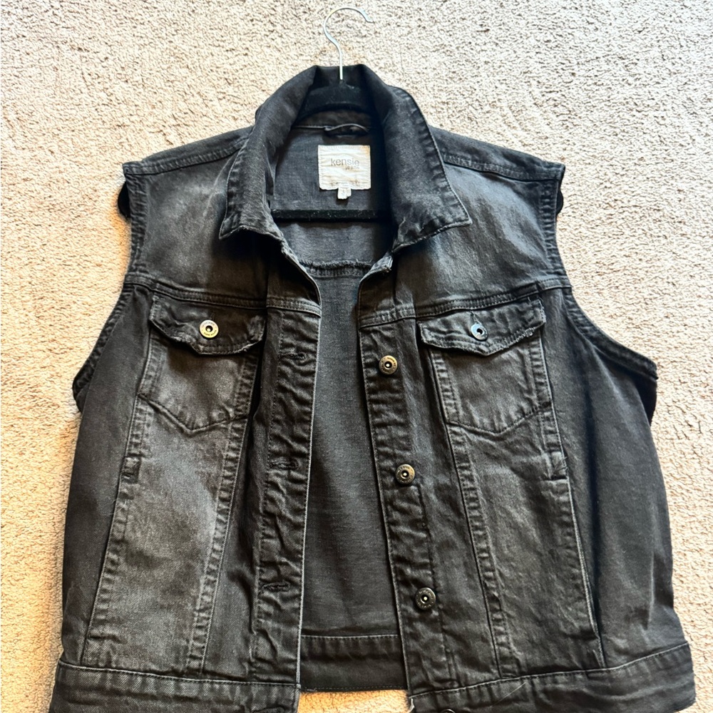 Black Denim Vest Kensie Jeans size L